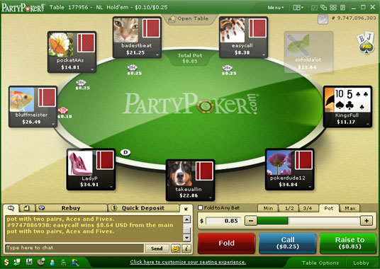 
Party Poker Screenshot